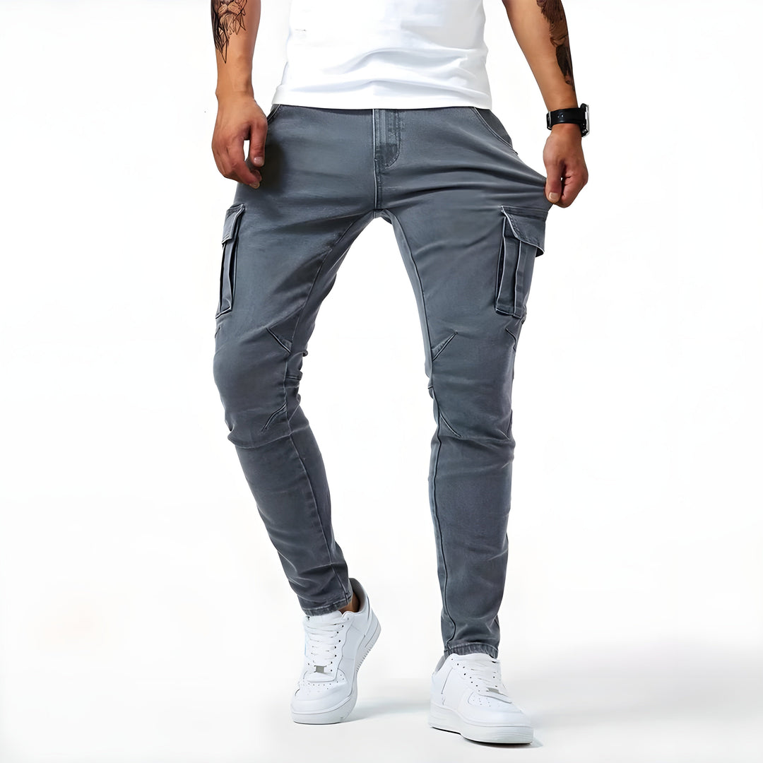 LAVENDO | Stretch Denim Cargo Trousers