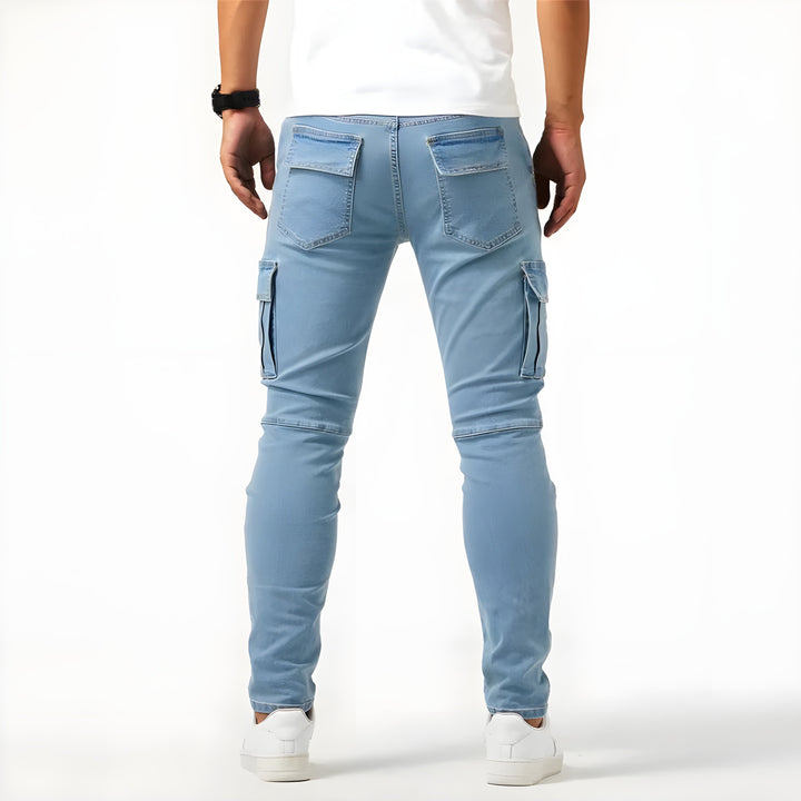 LAVENDO | Stretch Denim Cargo Trousers