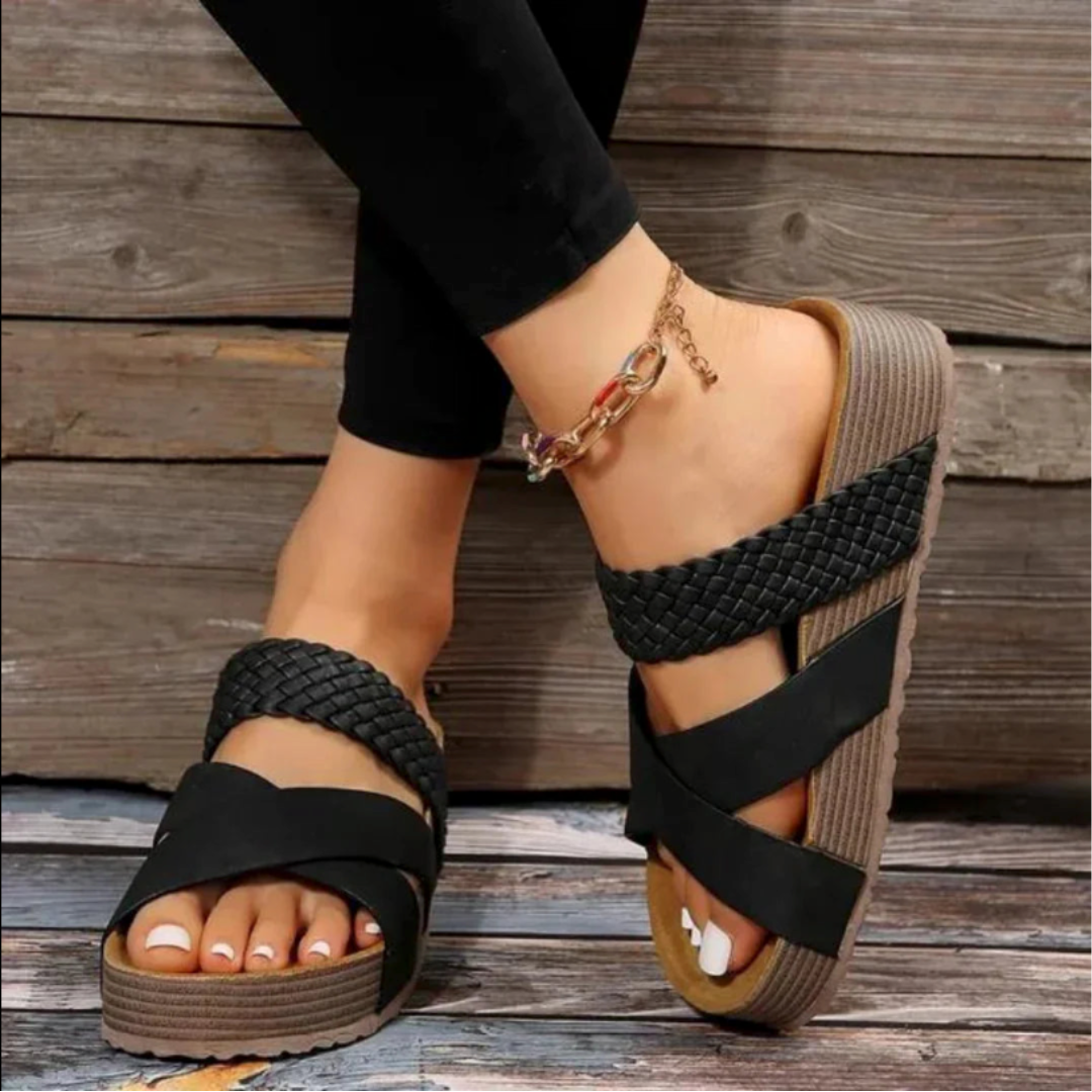 LAVENDO | Cross-strap Orthopedic Sandals