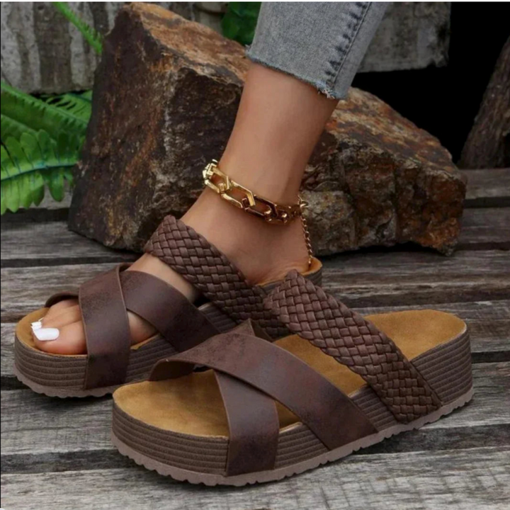 LAVENDO | Cross-strap Orthopedic Sandals